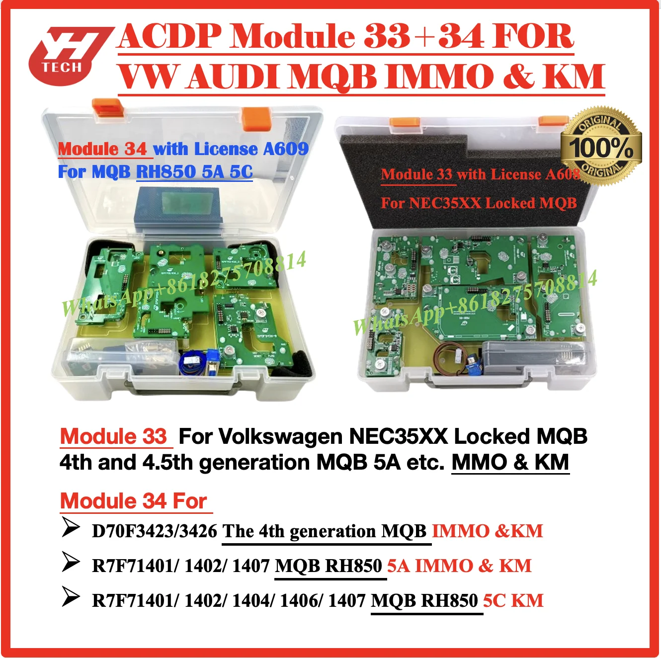 Mini ACDP Module 33 and 34 for NEC35XX Locked MQB 5A /RH850 5A IMMO Add keys / all key lost and KM  RH850 5C MQB KM