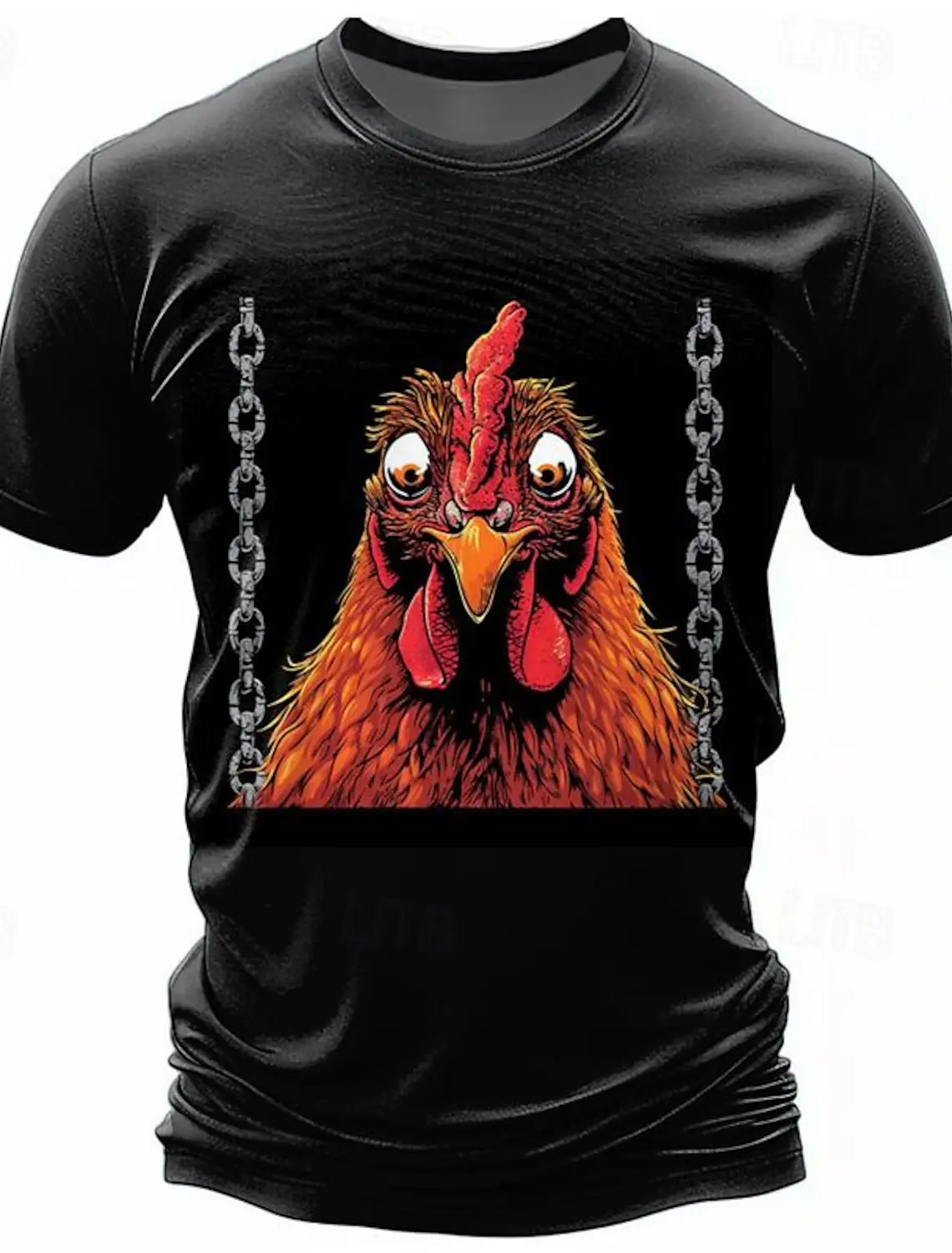 Animal rooster pattern 3D printing men's T-shirt summer outdoor sports vacation outing T-shirt round neck shirt men's clothing