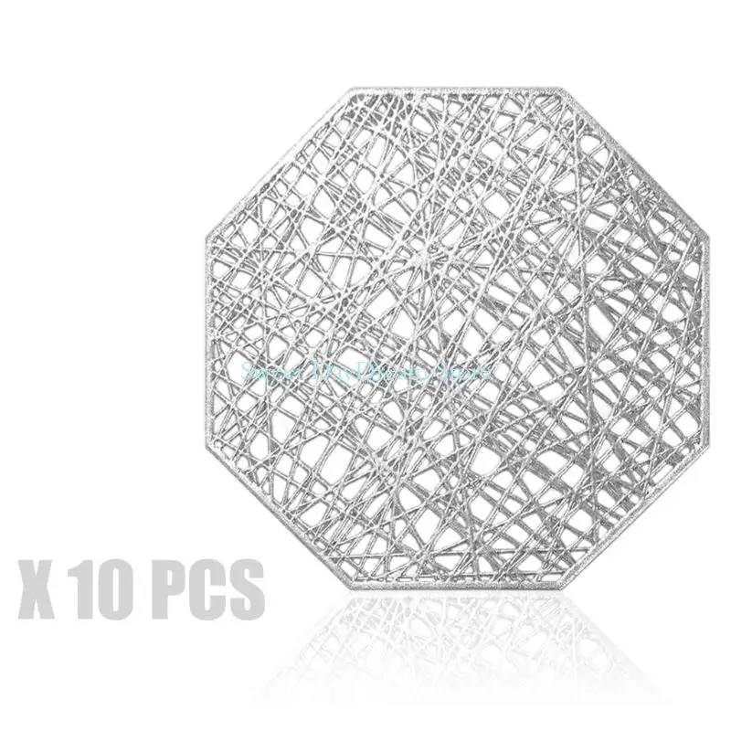 Y88C 10pcs Contemporary Coasters Set Artistic Cutout Pattern Portable Dining Essential