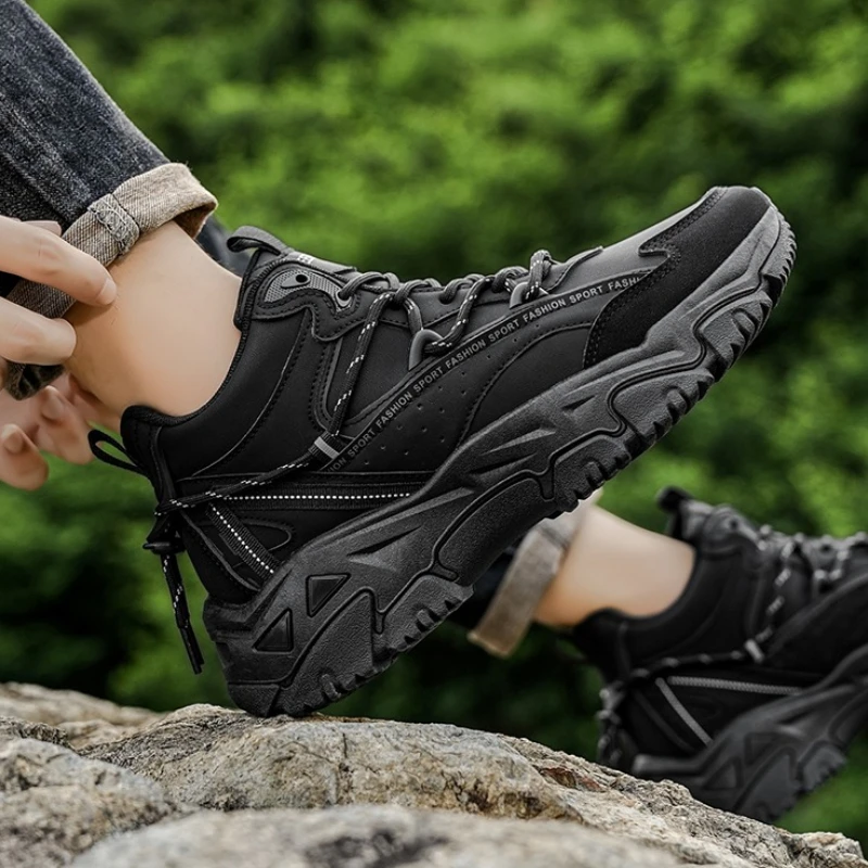 

Men's Outdoor Professional Wear-resistant Mid-top Anti-slip Scratch-resistant Mesh Breathable Lace-up Large-sized Hiking Boots