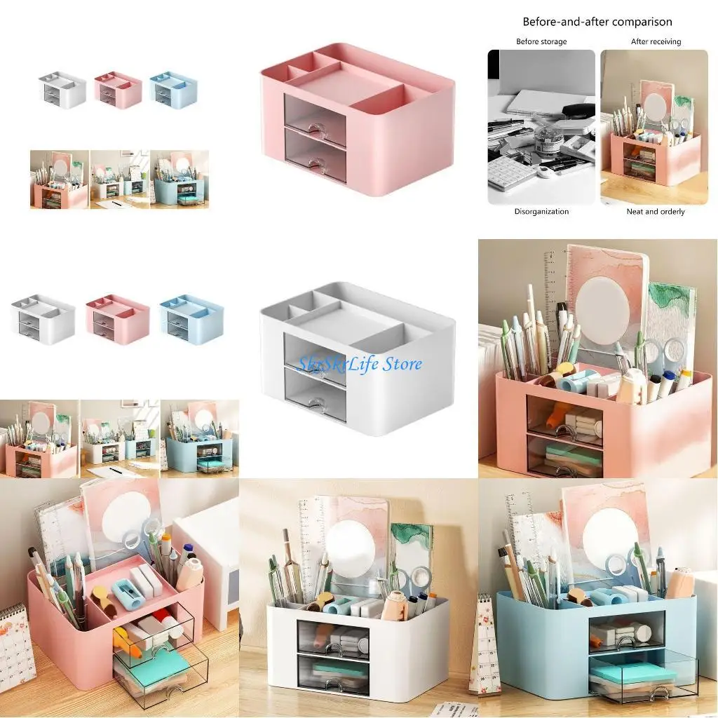 

E65E Makeup Cosmetics Container Jewelry Desktop Drawer Earrings Storage Box