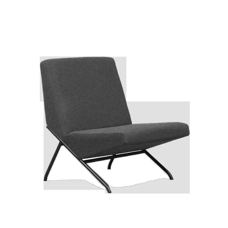Nordic fabric wrought iron single sofa creative modern living room leisure chair simple lazy leather fashionable small sofa