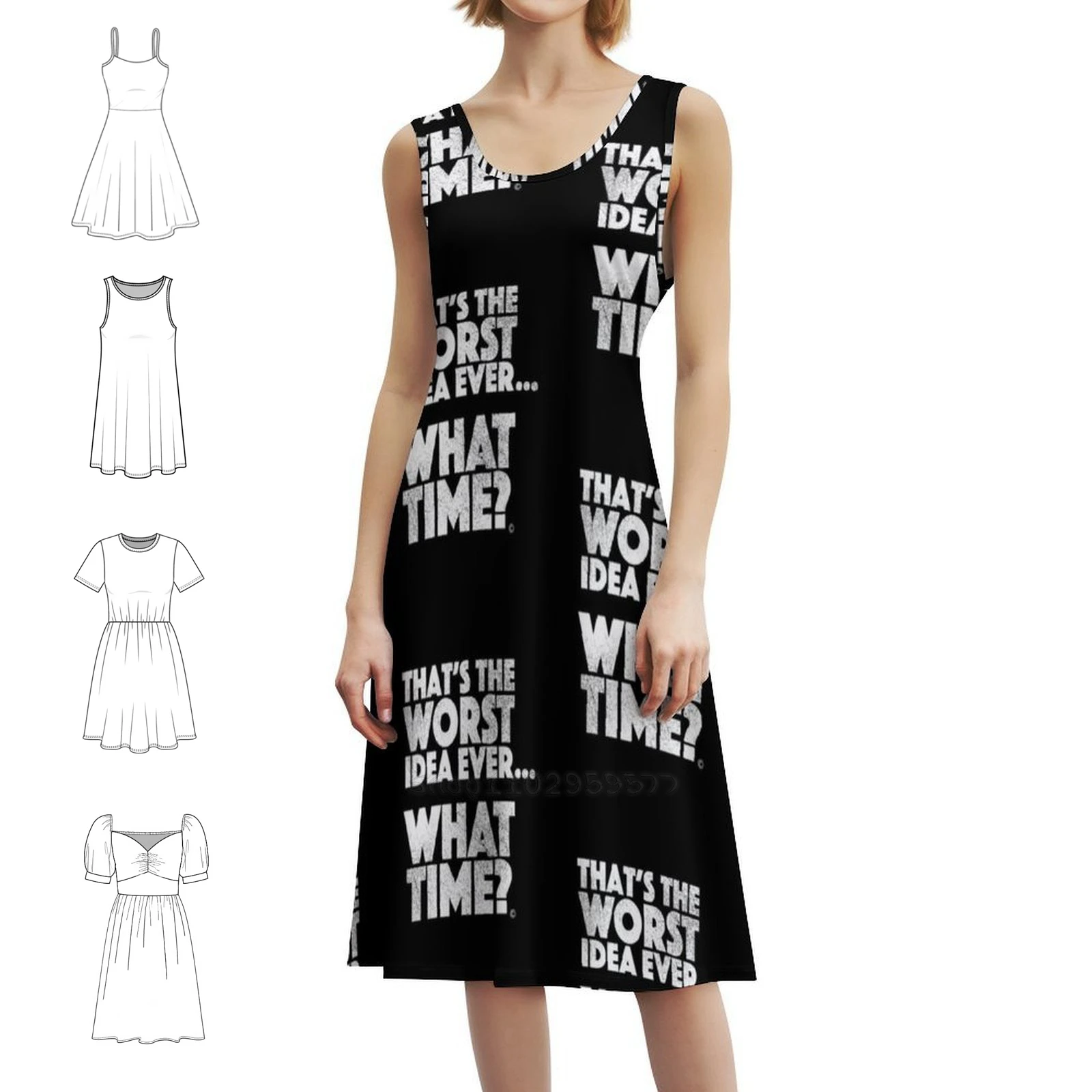 "أسوأ فكرة على الإطلاق" مضحك أفضل صديق تي شيرت المرأة الشارع الشهير فستان الحفلات العصرية طباعة نادي الملابس للإناث أفضل