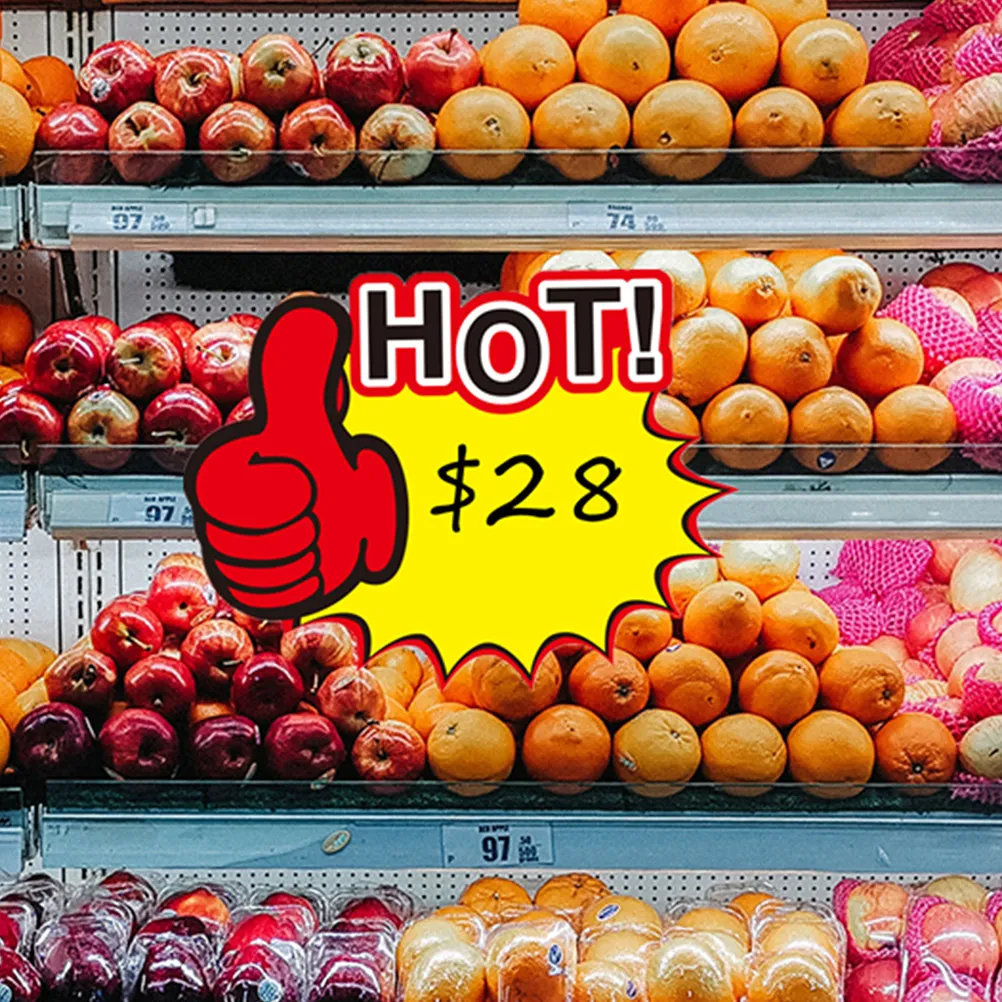 

50Pcs Sale Price Stickers Waterproof Premium Paper Material for Shop Display Event Marketing Promotional Label Tags