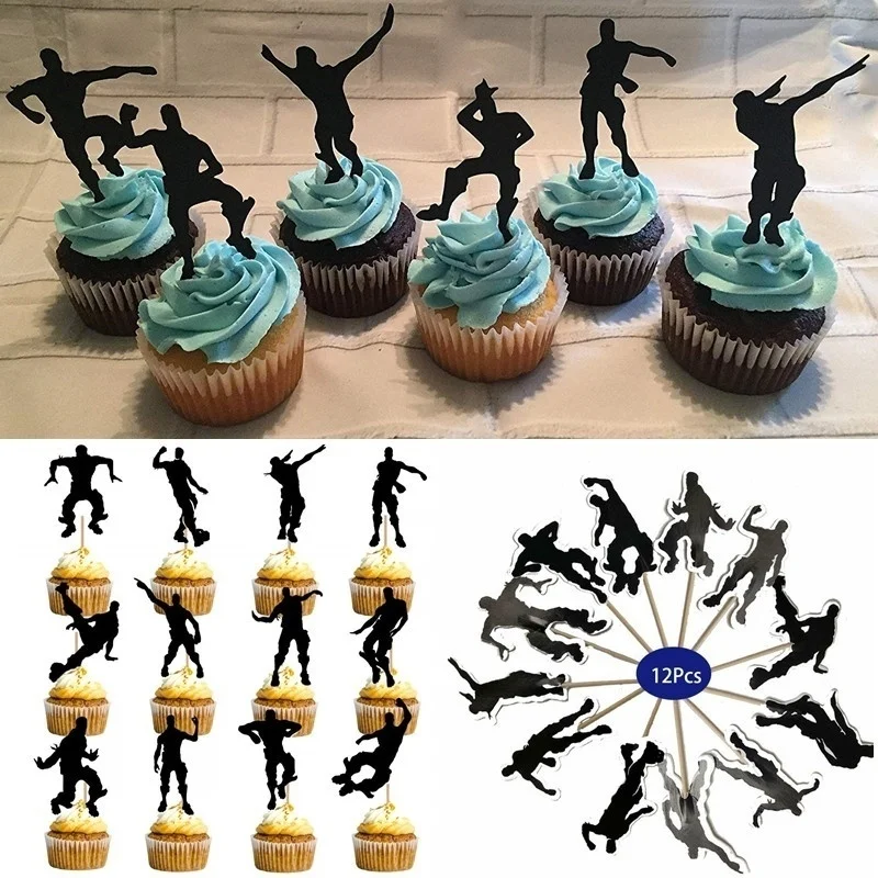12 Stück Cupcake-Topper Geburtstagstorten-Dekoration Partyzubehör