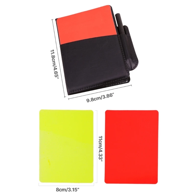 Sports Referee Set Soccer Warning and Ejection Cards Set Referee Cards, Sports Football Referee Redness Yellow Card Set