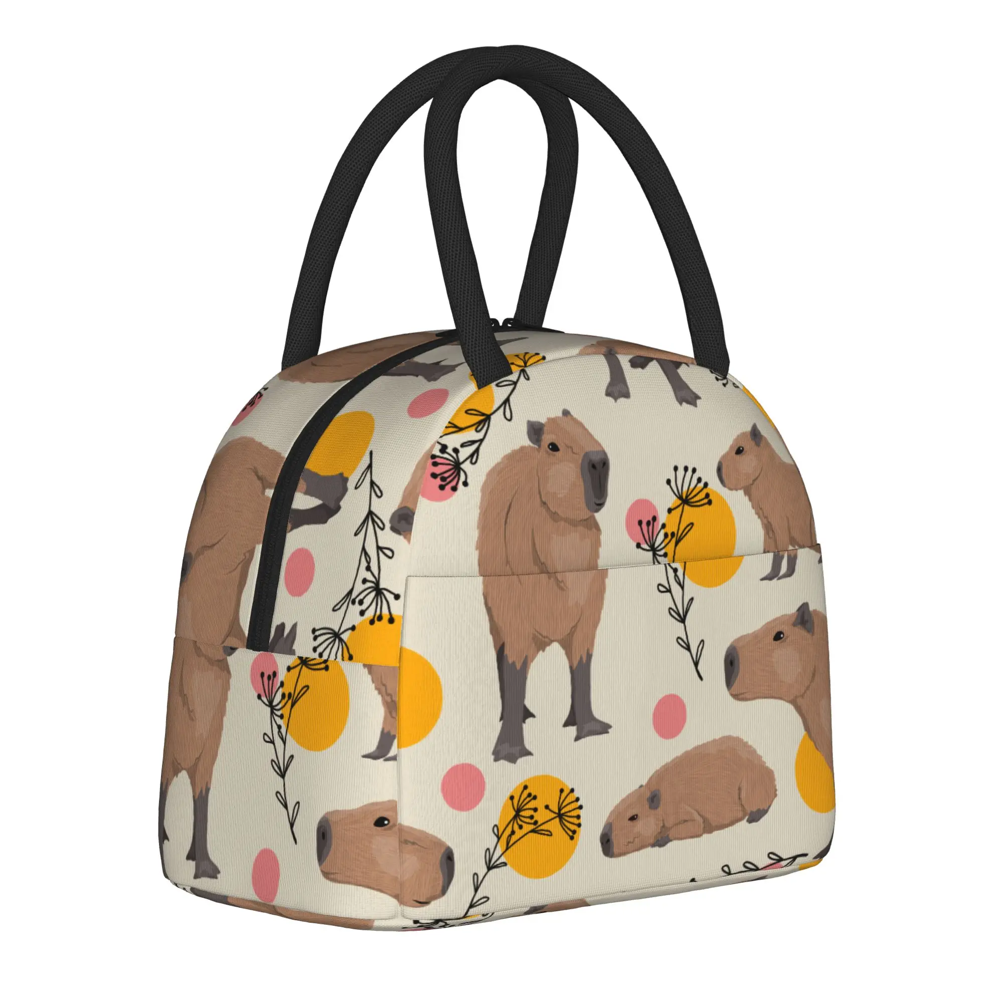 Capybara Cartoon  Insulated Lunch Bags Thermal Bag Meal Container  Leakproof Tote Lunch Box for Men Women School  Outdoor