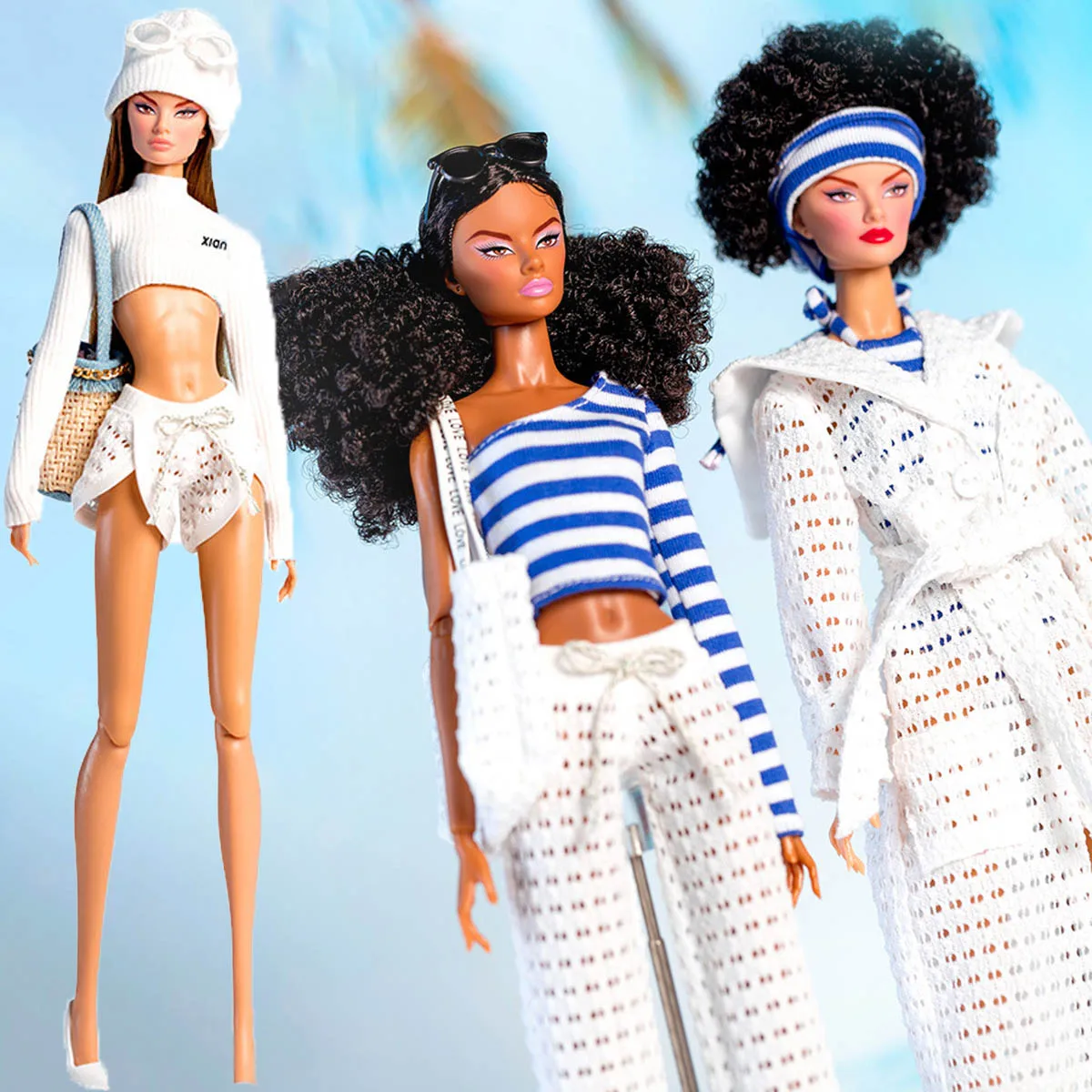 Unique Design 32cm Supermodel Doll Clothes Summer Nautical Style Series 1/6 Doll Daily Fashion Dress Up Clothes Accessories