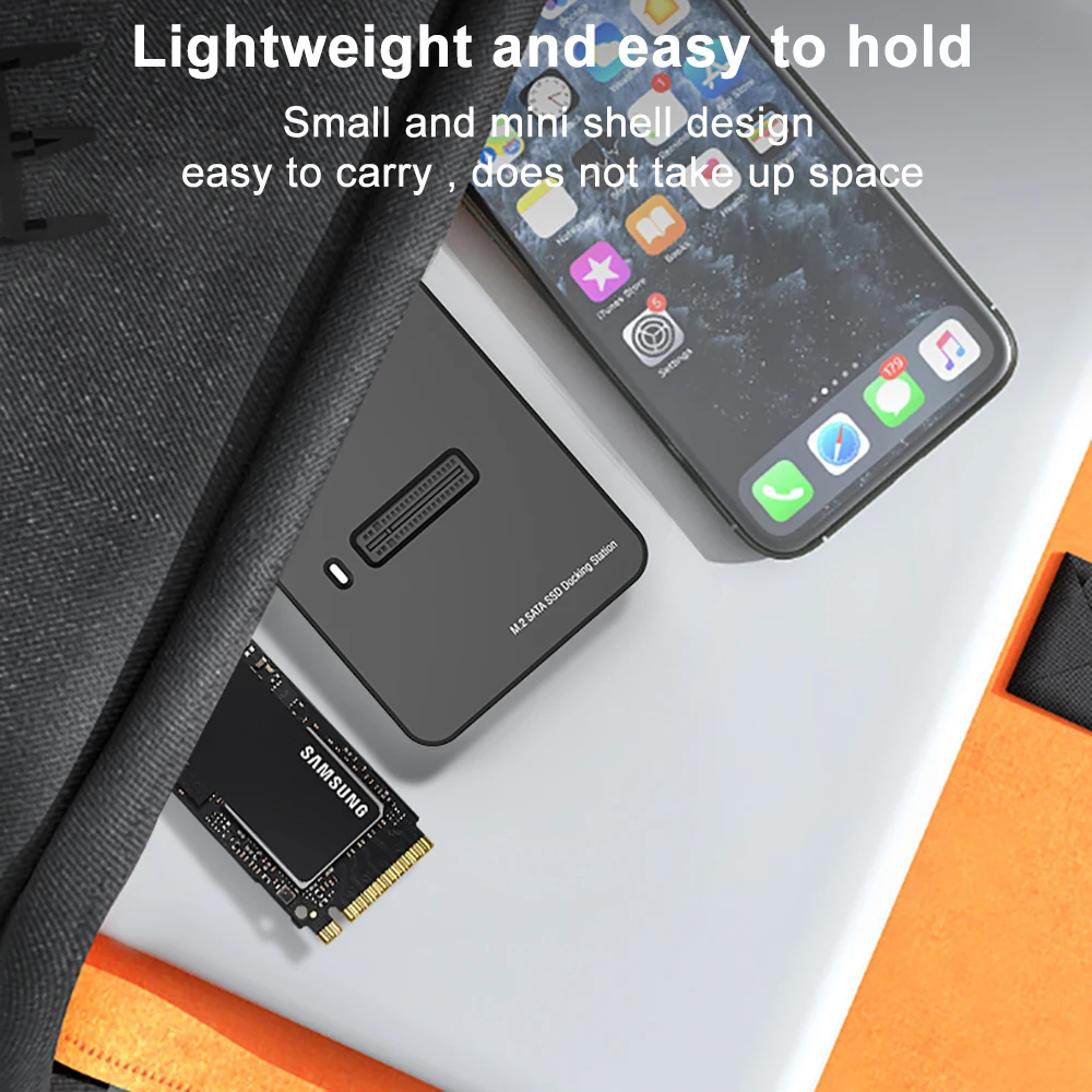 Dual Protocol M.2 NVME SATA SSD Docking Station Base External SSD Hard Disk Enclosure 10G Online Reading Writing Speed SSD Case