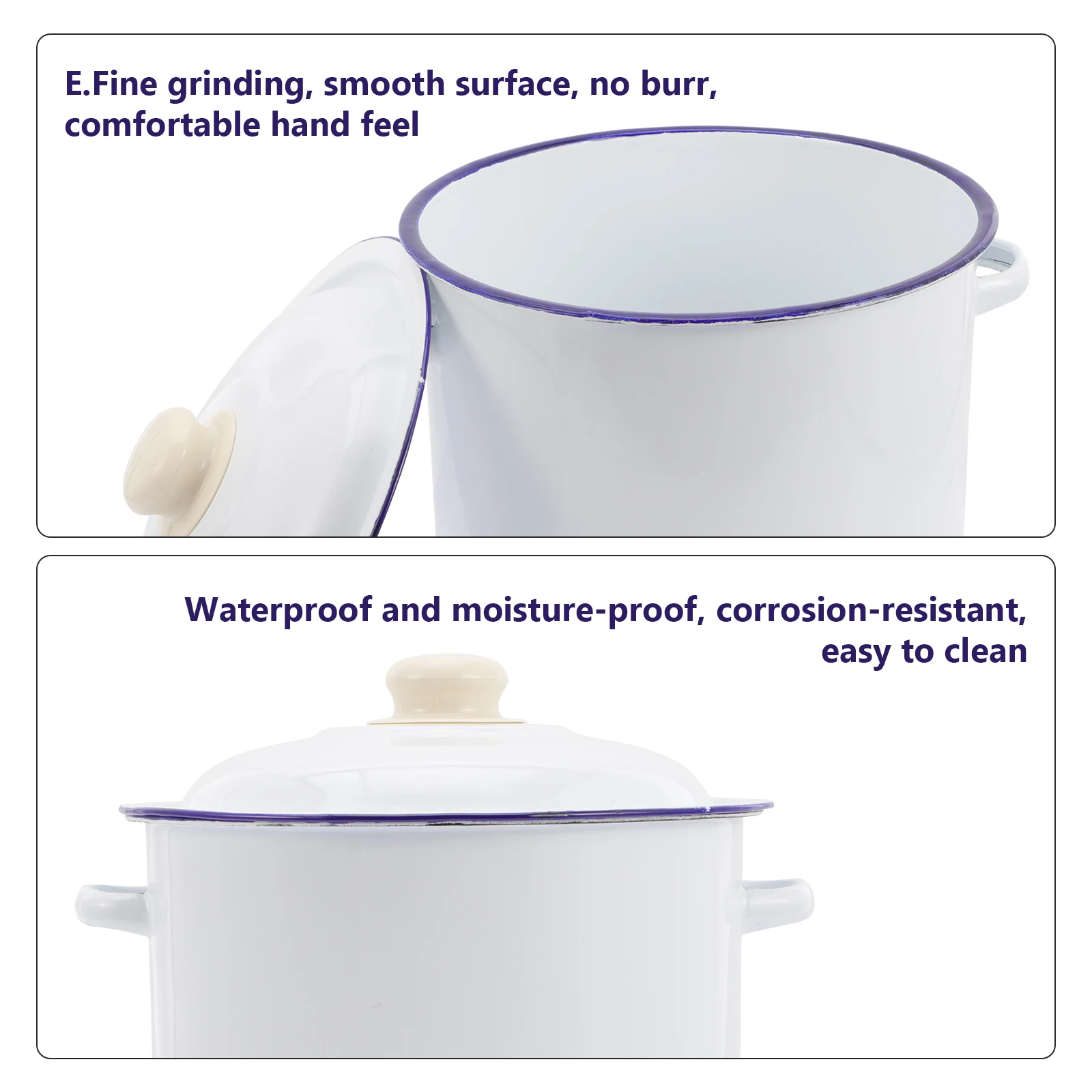 

Enamel Bucket Large Capacity Household Water Storage Container Multipurpose Acid Resistant Storage Barrel