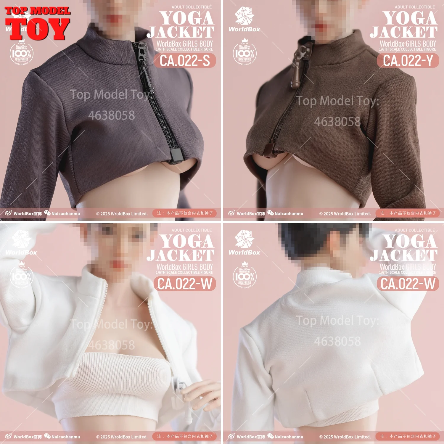 

Worldbox CA022 1/6 Scale Yoga Short Jacket Long Sleeves Clothes Accessory Model For 12" Female Soldier Action Figure Body Dolls
