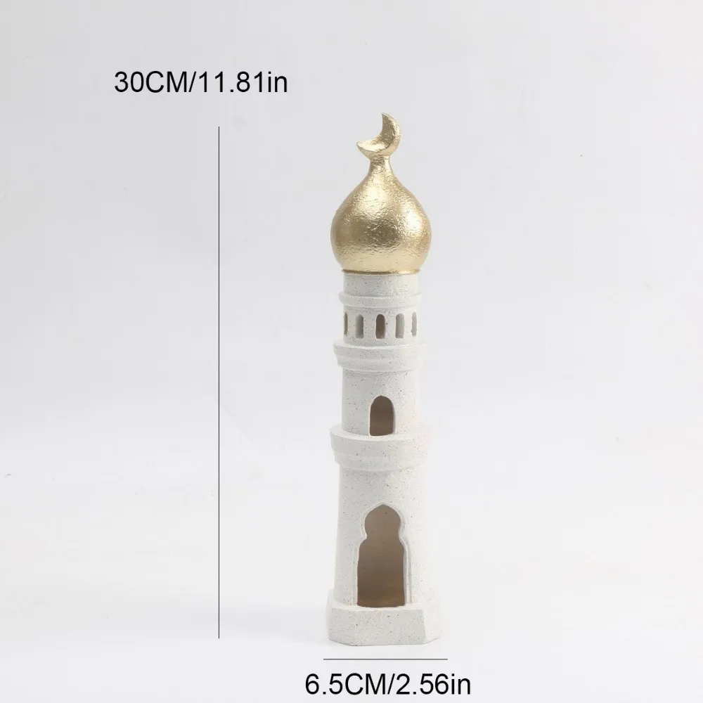 Middle Eastern Style Resin Statue Decor Castle House Kaaba Dome Mosque Islamic Desktop Ornament Ramadan Muslim Islamic Theme