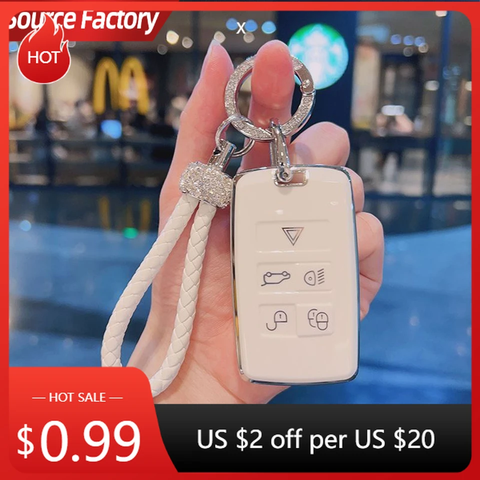 

Автомобильные наклейки из ТПУ, чехол для автомобильного ключа, чехол для дистанционного управления, держатель Chian Fob для Land Rover New RangeRover Sport Evoque Freelander Vel