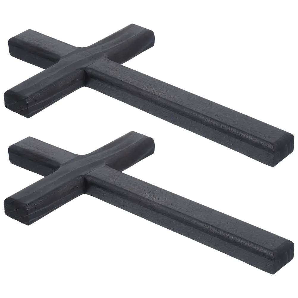 

2 Pcs Wooden Cross Wall Decor Vintage Hanging nament Home Office DIY Craft Festival Room Decoration