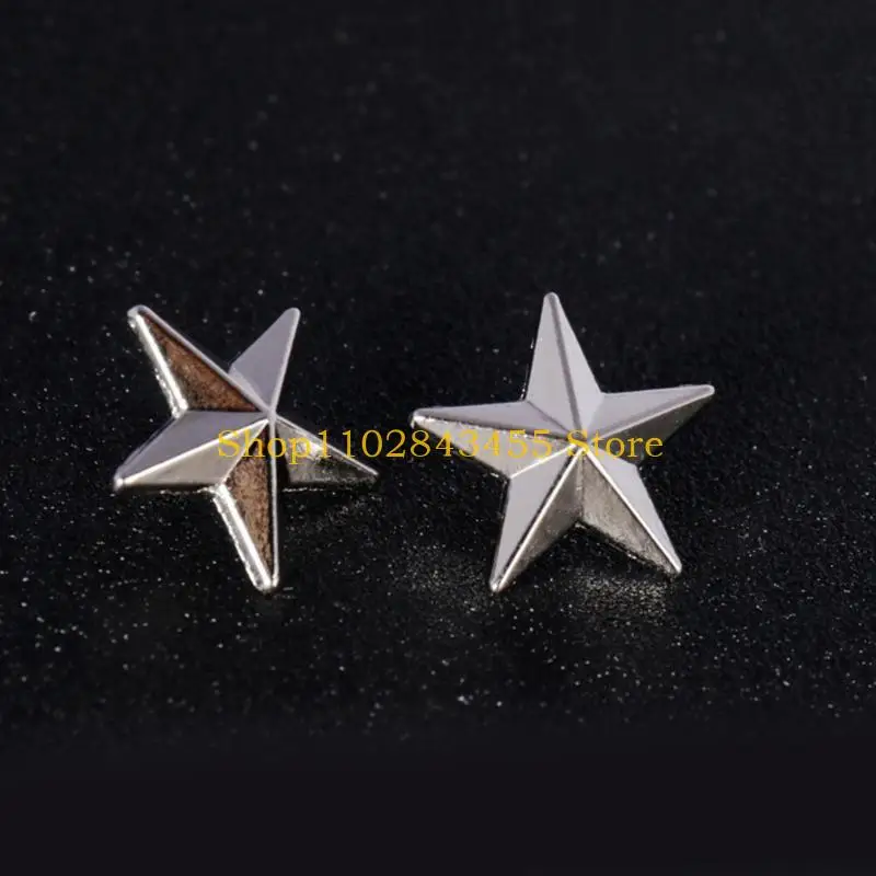 49MC 12pcs อินเทรนด์ Five Pointed Star Collar เข็มกลัด Badge Retros Pin