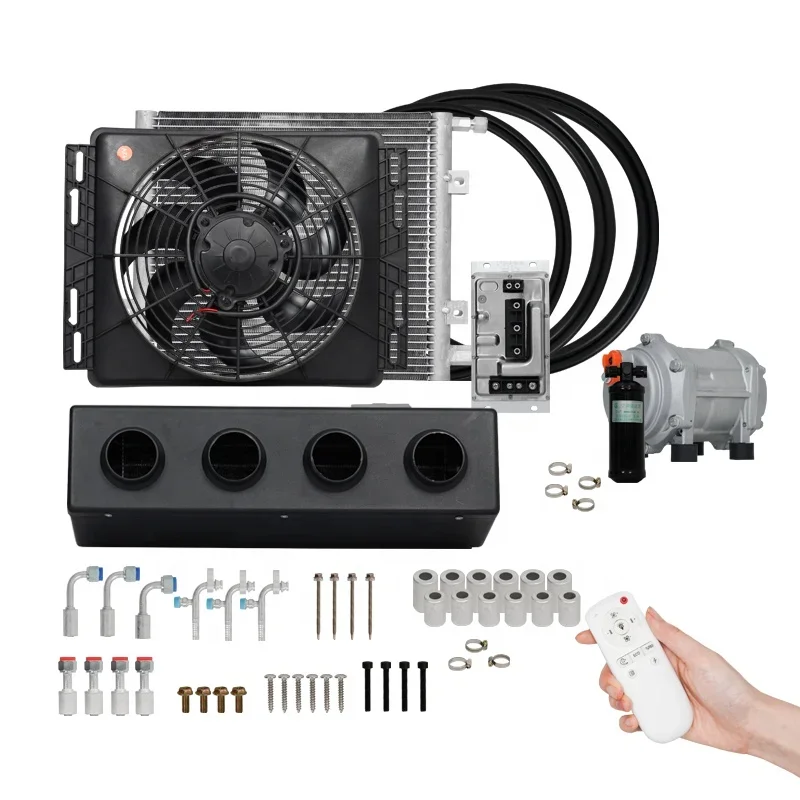 Kit di climatizzazione elettrica con compressore elettrico per condizionatore d\'aria sotto cruscotto da 12 V