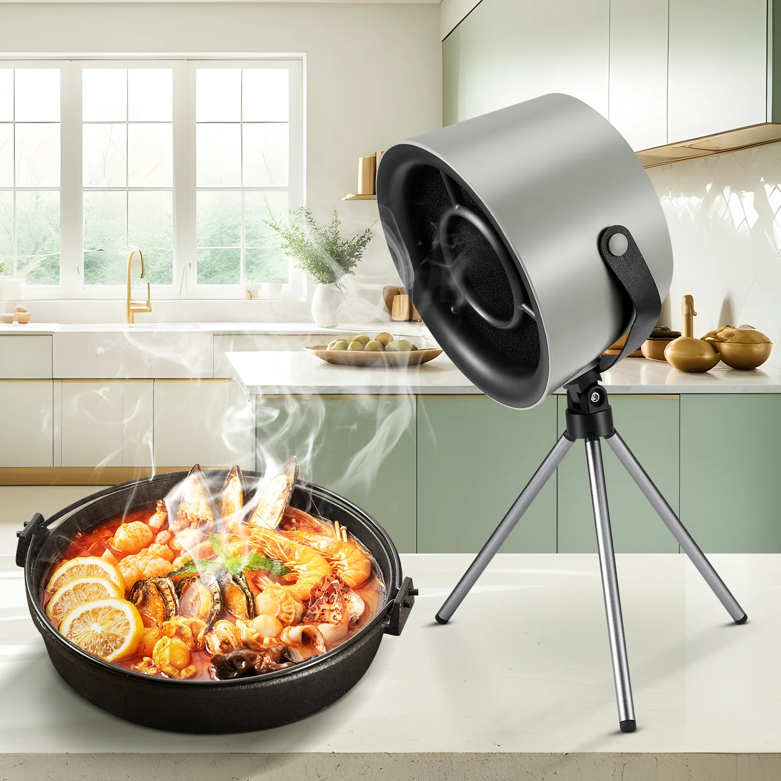 Portable Cooker Hood, Desktop Extractor Hood With 3 Speed Extractor Fan, Kitchen Vent For BBQ, Cooking, Hot Pot view 6