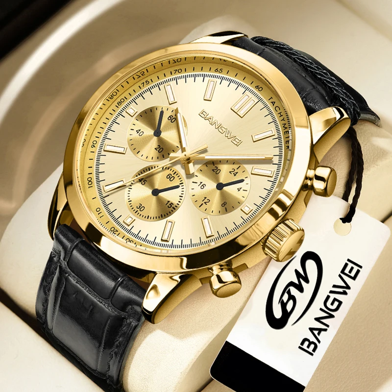 BANGWEI Лучшие роскошные часы мужские LIGE модные повседневные многофункциональные мужские часы водостойкие светящиеся кварцевые наручные часы Reloj Hombre