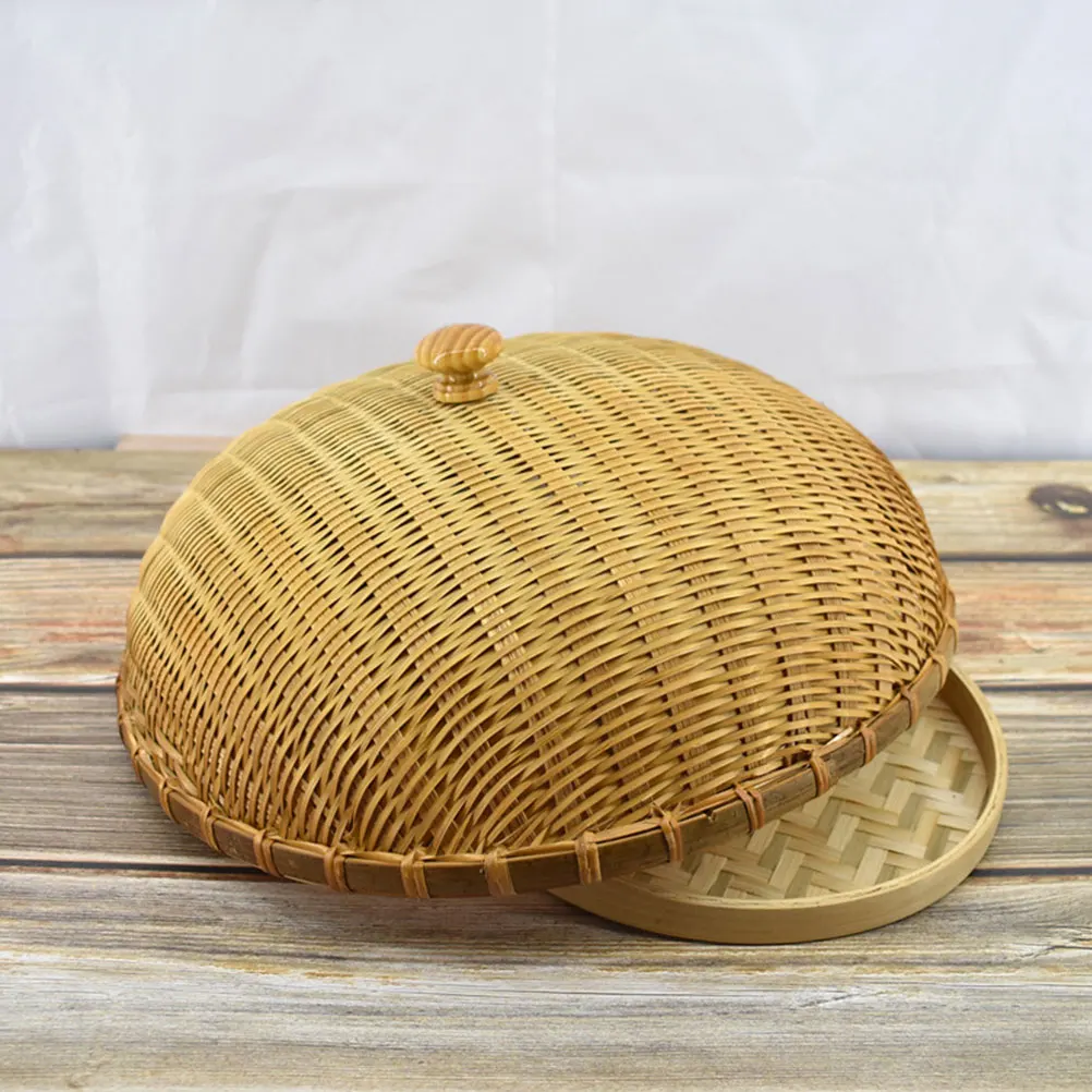 

Bamboo Woven Food Cover Material Protective Storage Basket Kitchen Supplies Bread Fruit Container Home