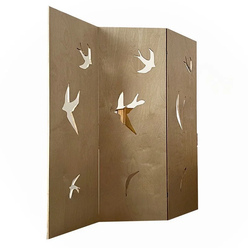 Medieval screen living room modern simple home art partition folding mobile entrance screen office home
