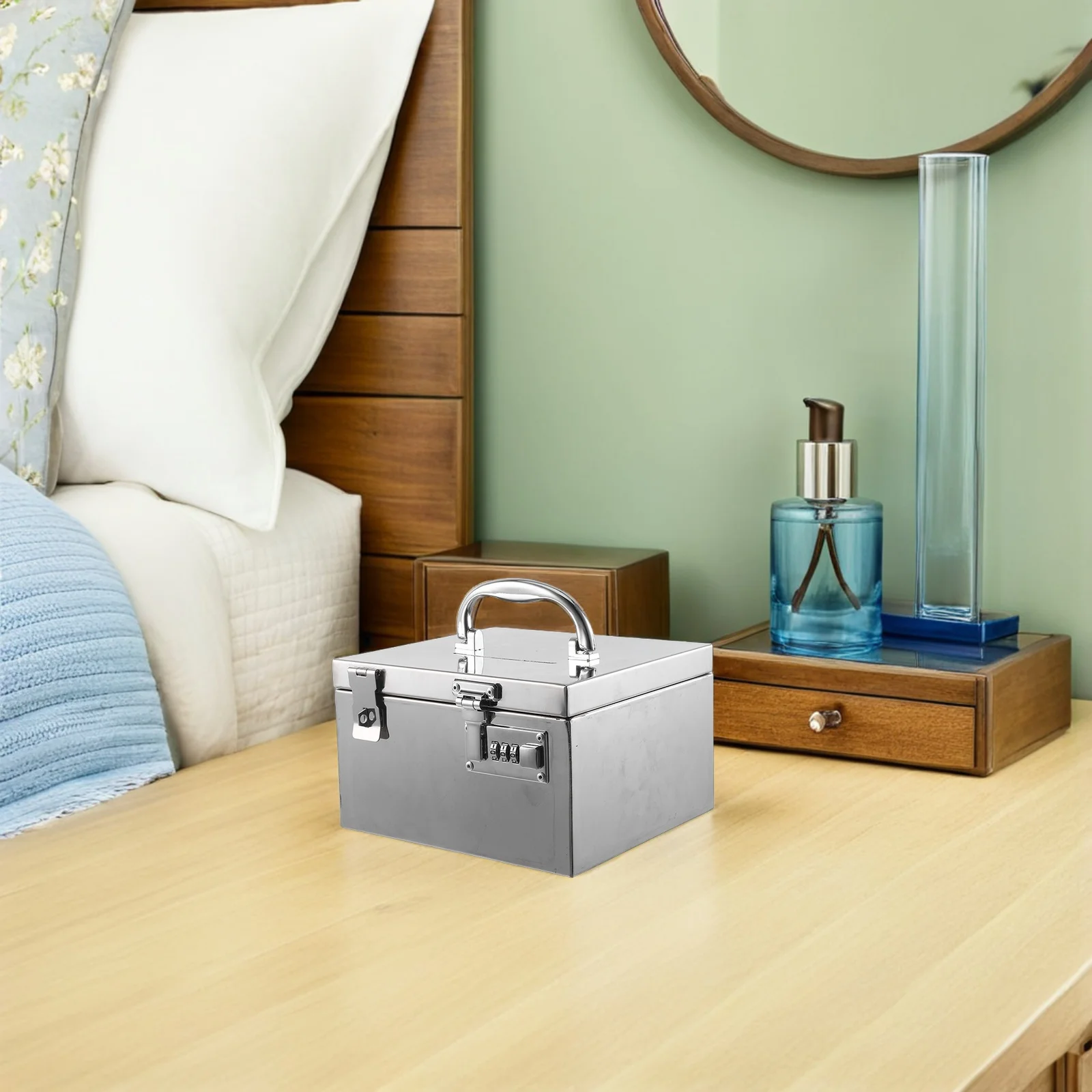 Stainless Steel Savings Box Unbreakable Metal Money Jar For Adults Secure Cash Storage Home Office Budget Organizer