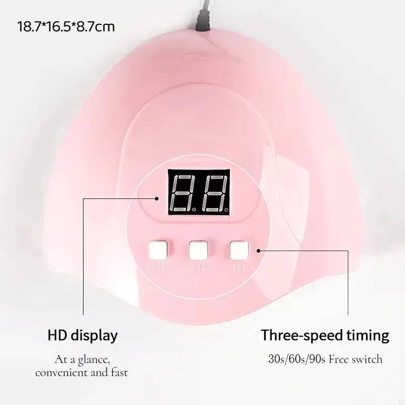 New 1Pcs Gel Polish Nail Dryer Curing Lamps Professional Gel Nail Lamp With 3 Timer Presets Auto Sensor For Manicure Home Salon