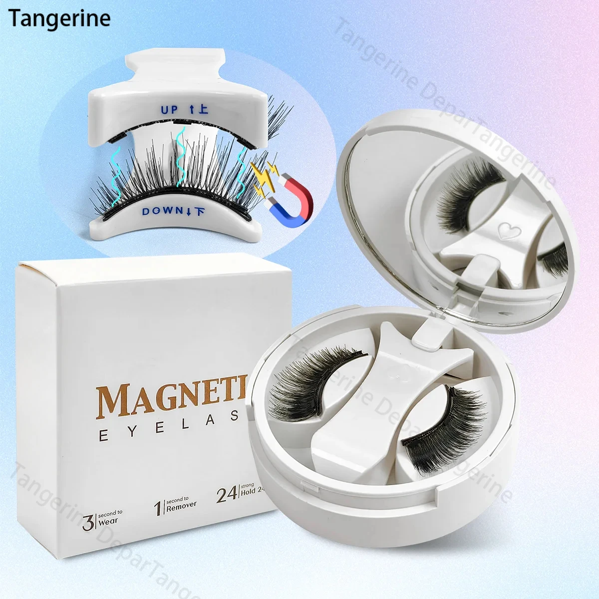 ขนตาปลอมแม่เหล็กแบบกล่องในตัว ชุดขนตาปลอมแบบไม่ต้องใช้กาว ขนตาแม่เหล็กนุ่มเป็นธรรมชาติ ไบโอนิค ไม่ต้องใช้กาว