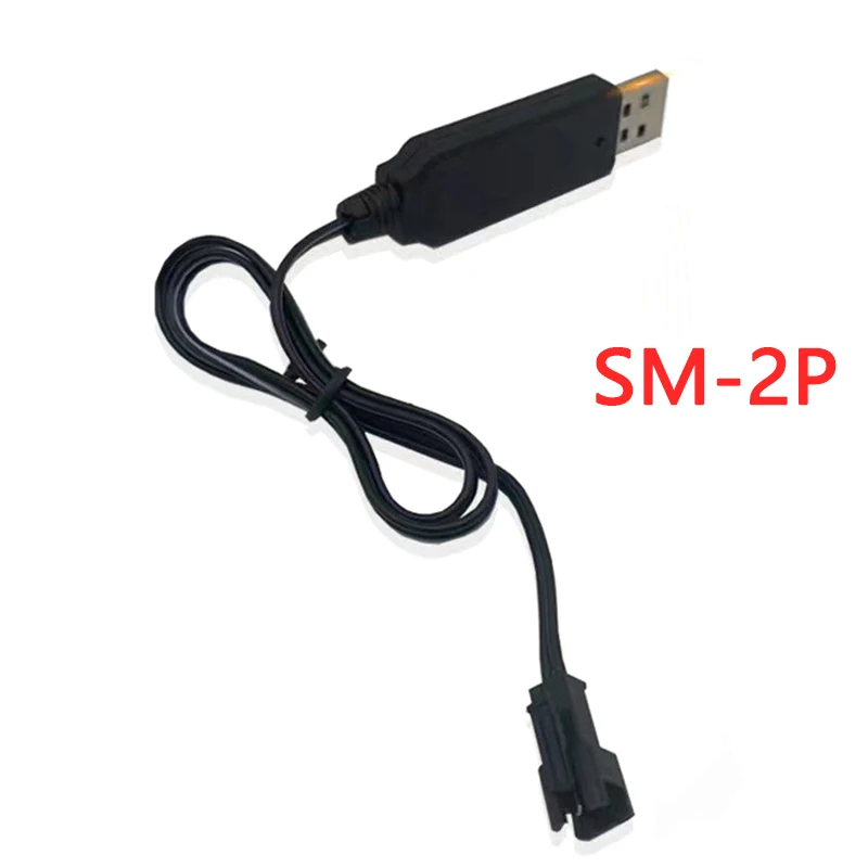 5pcs USB Charger Cable For 3.7V Lithium Battery Charger SM-2P Forward RC Car Aircraft Spare Parts RC Quadcopter Toy