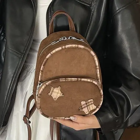 

Милый милый рюкзак с нашивкой в виде звезды, женская простая мини-сумка вместимости, женская повседневная универсальная легкая сумка Mochilas Mujer Harajuku