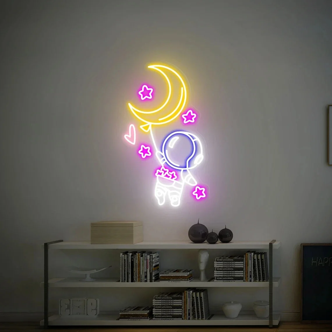 Spaceman  Led Sign Astronaut with Moon Led Kid's Neon Light  Party Neon  Enseigne Lumineuse Bar  Neon Signs for Room Wall Led