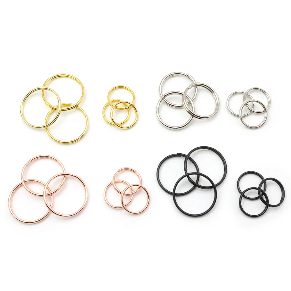 100Pcs Hot Sells Pet ID Tag 10MM 15MM Stainless Steel Keyring Colorful Metal Charm Pendant Supplies Accessories