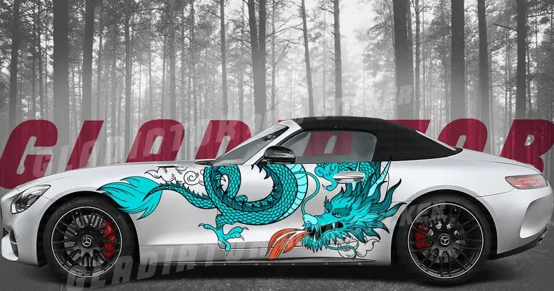 

NEW! Dragon Character Livery, Large Vehicle Graphics, Side Car Decal, Universal Size, Car Livery