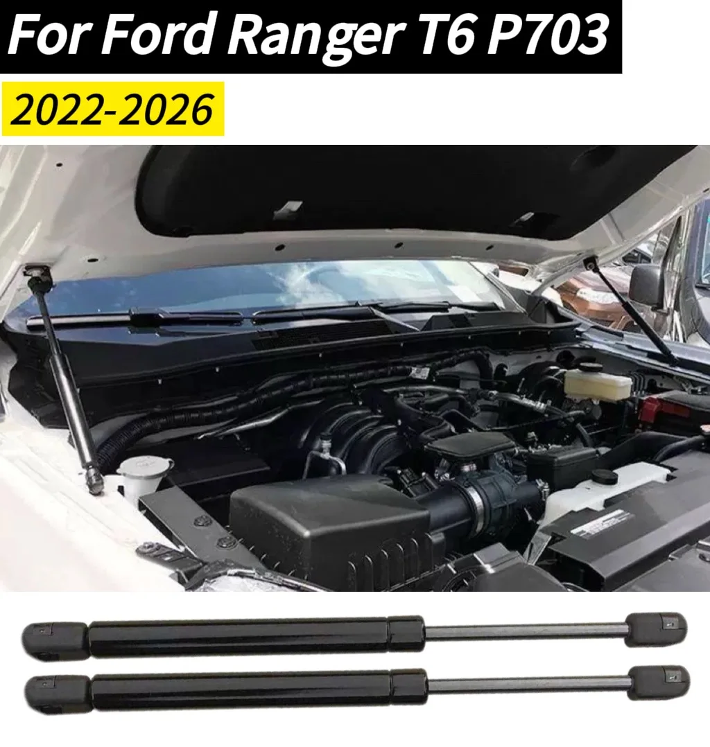 Front Hood Bonnet Modified Gas Struts For Ford Ranger T6 P703 2022-2026 Lift Support Shock Damper Absorber Prop Rod