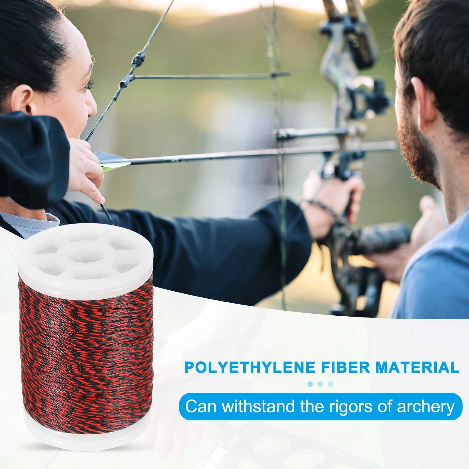 Archery Bow String Serving Thread Jig 131Yd/120M 0.02"/0.4mm Dia Bowstring Thread for Tying Peep Sight Nock Compound Recurve Bow view 5