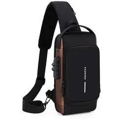 Multifunction Men's Shoulder Bag Anti Theft USB Messenger Pack Man Crossbody Travel Sling Chest Bags Pack