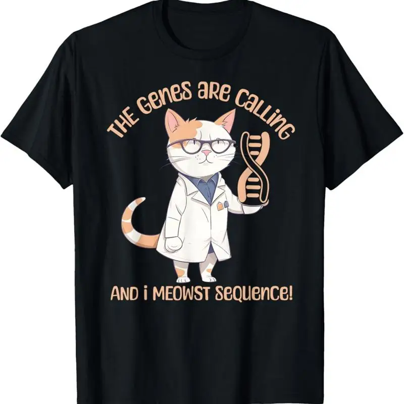 

Забавная футболка с молекулярной биологией Cat Gene Sequencing DNA Biologist
