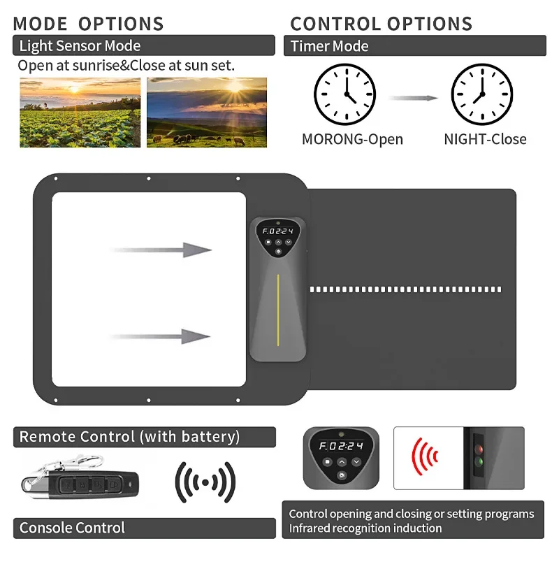 Battery Operated Metal Control Poultry Farm House Timer Automatic Chicken Coop Door