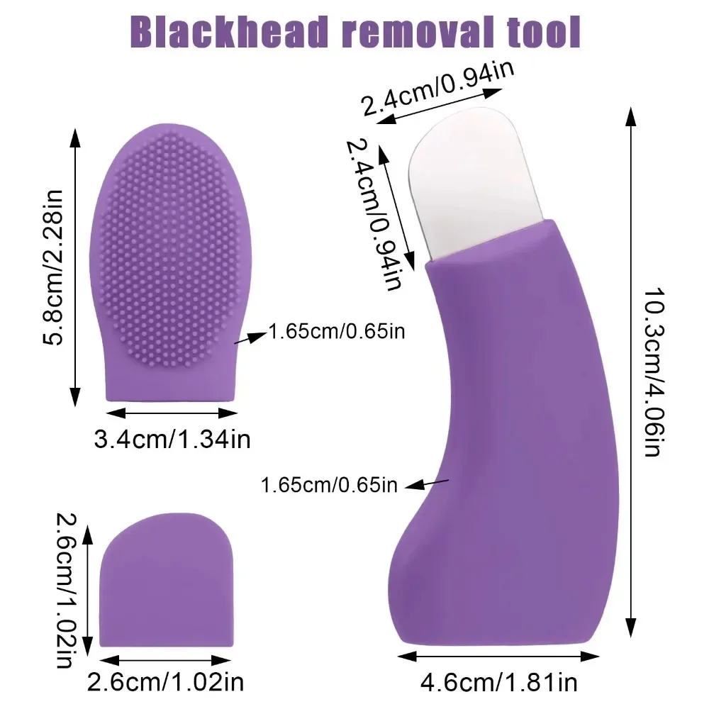 Facial Blackhead Removal Tool Silicone Nose Whitehead Remover Face Scraper for Deep Cleansing Brush Face Spatula Skin Care Tool