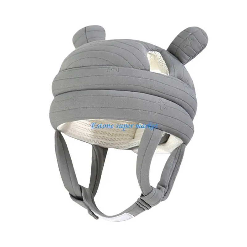 090B Cotton Polyester Blend Infant Head Guard Adjustable Strap Shock Absorbing Padding Safety Hat for First Step