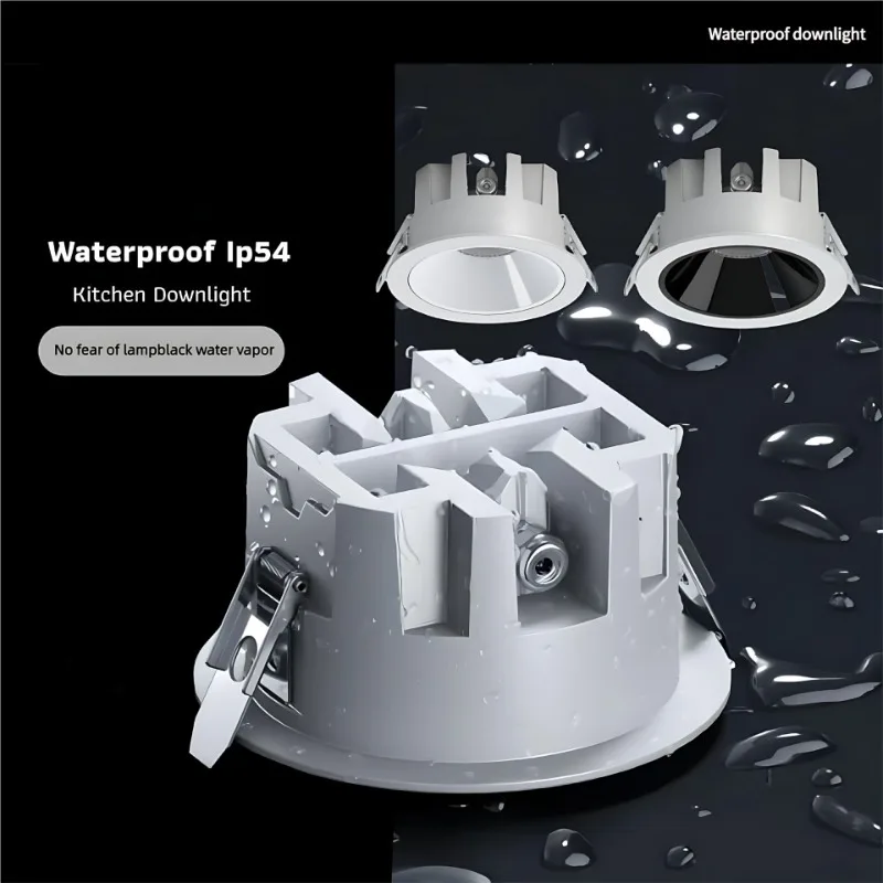 Waterproof led Ceiling Lamp 110v 220v Full Spectrum Recessed Downlight Moisture-proof Light for Kitchen Bathroom 10w 20w 28w