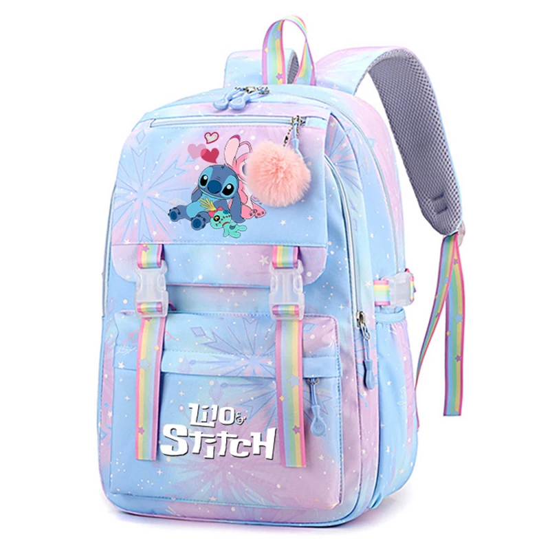 Disney Lilo Stitch Backpack Large Capacity Bookbag for Children Girl Back To School Bookbag Women Travel Bag Kid Gift Mochila