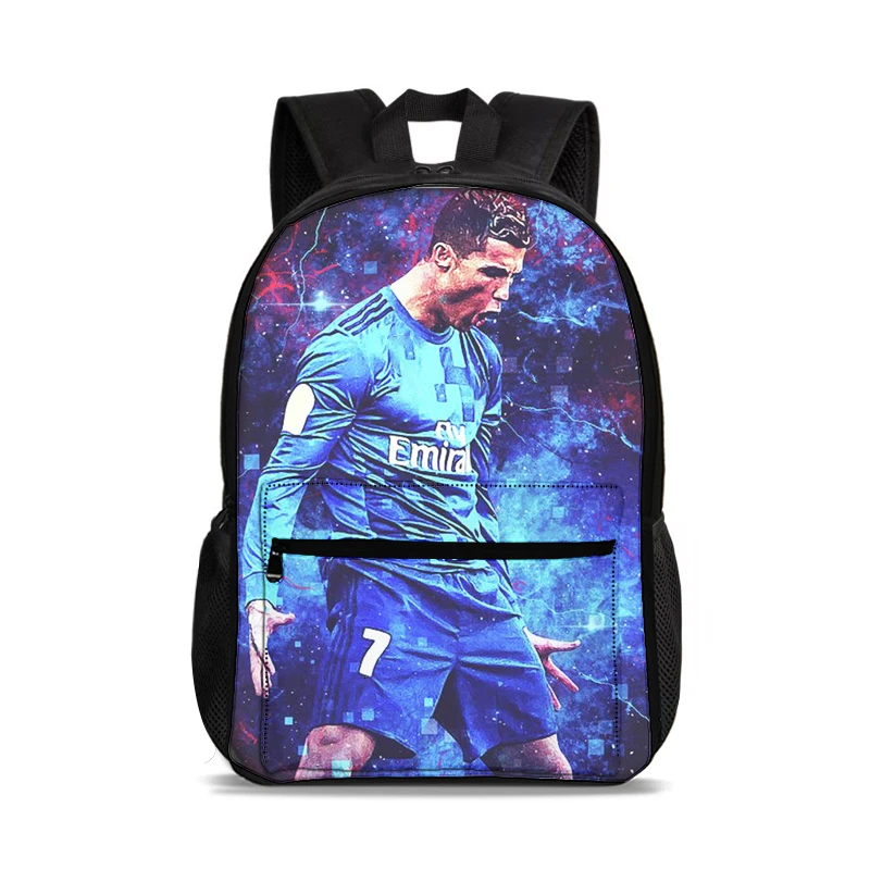 Ronaldo Sport Mochila 47cm/18.5inch Large Capacity CR Backpack School Supplies Football Star School Bag for Boys Girls Best Gift