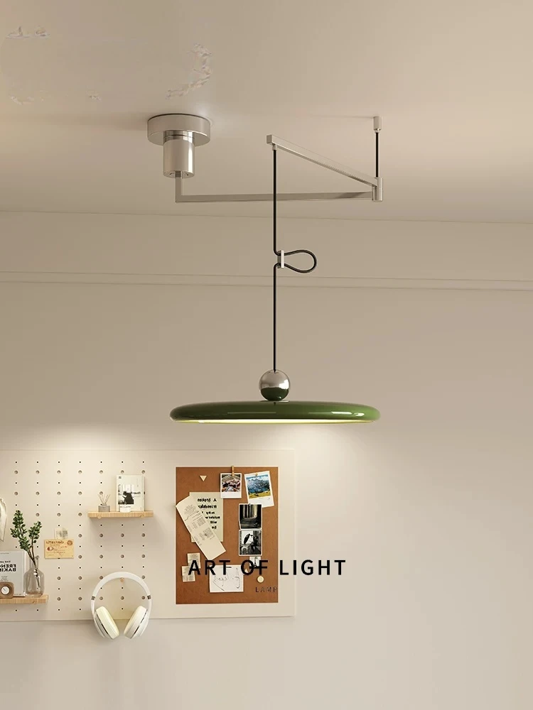 Nordic Minimalist Home Decor Restaurant Led Pendant Light Rocker Arm Dining Room Bar Table Lamp Ufo Living Room Lighting Fixture