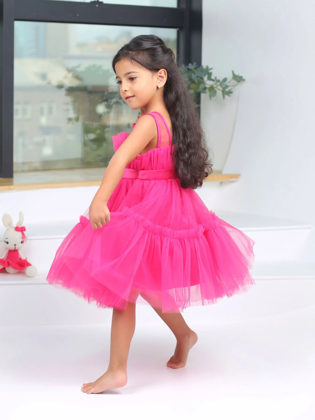3-8years Flower Girl Princess Dress For Weddings Elegant Baby Girls Party Dresses Birthday Children's Tutu Puffy Dress Prom