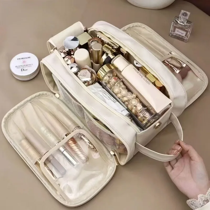

Вместительная косметичка для женщин, портативная дорожная сумка для хранения, стильная сумка для туалетных принадлежностей