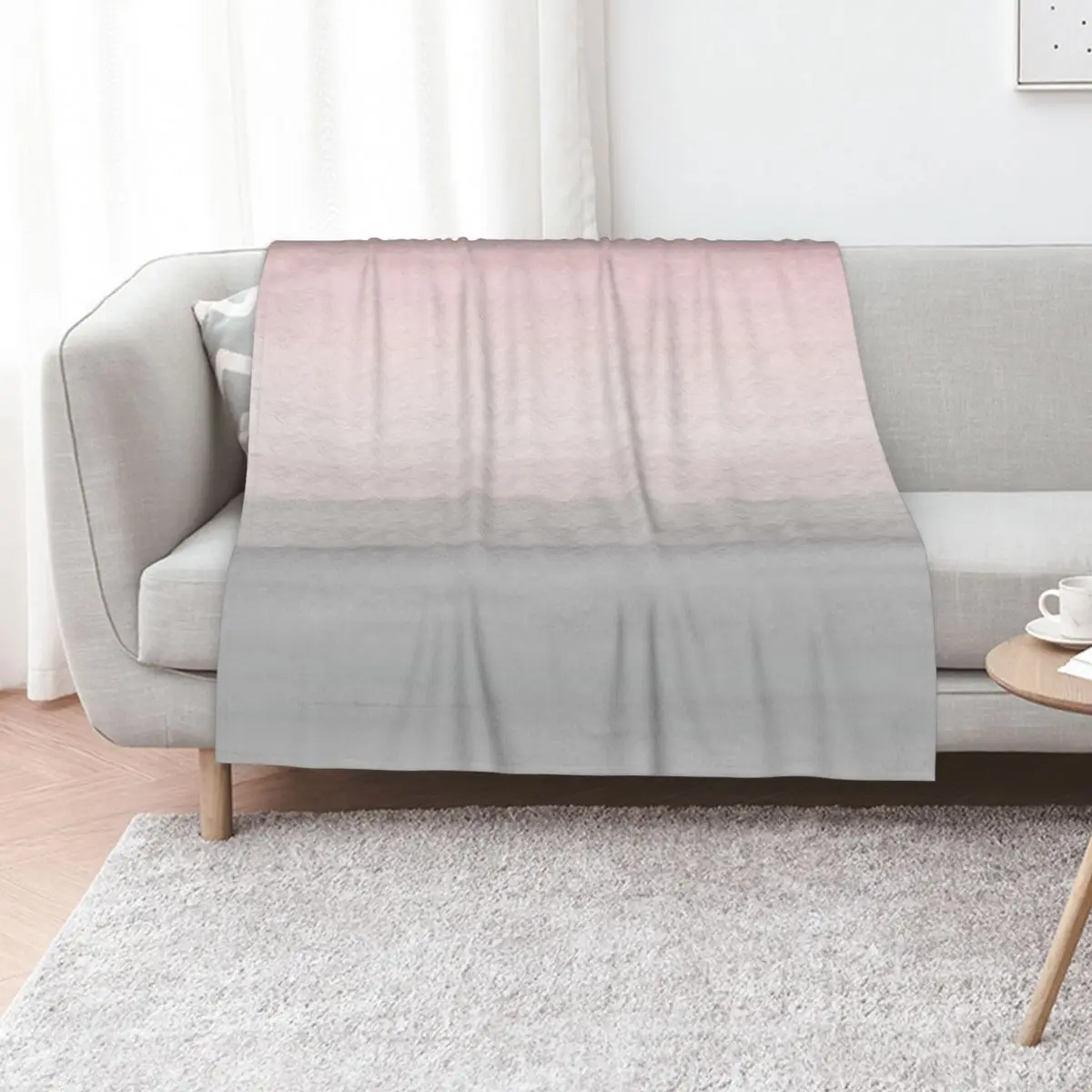 Touching Blush Gray Watercolor Abstract #4 #painting #decor #art Throw Blanket Flannel Thermal Fashion Sofas Furry Blankets