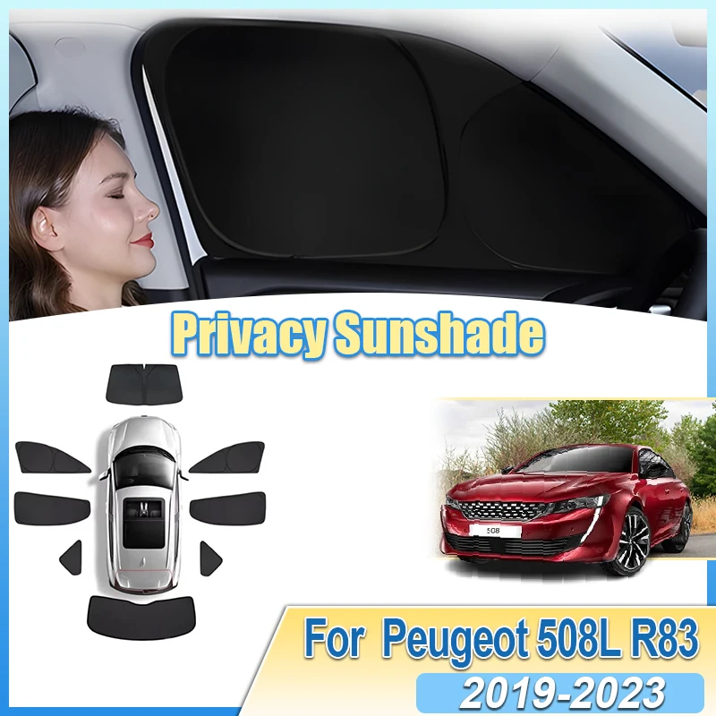 

For Peugeot 508L R83 2019-2023 Sunshades Sun Protection Windshield Privacy Visors Anti-UV Foldable Side Windows Auto Accessories