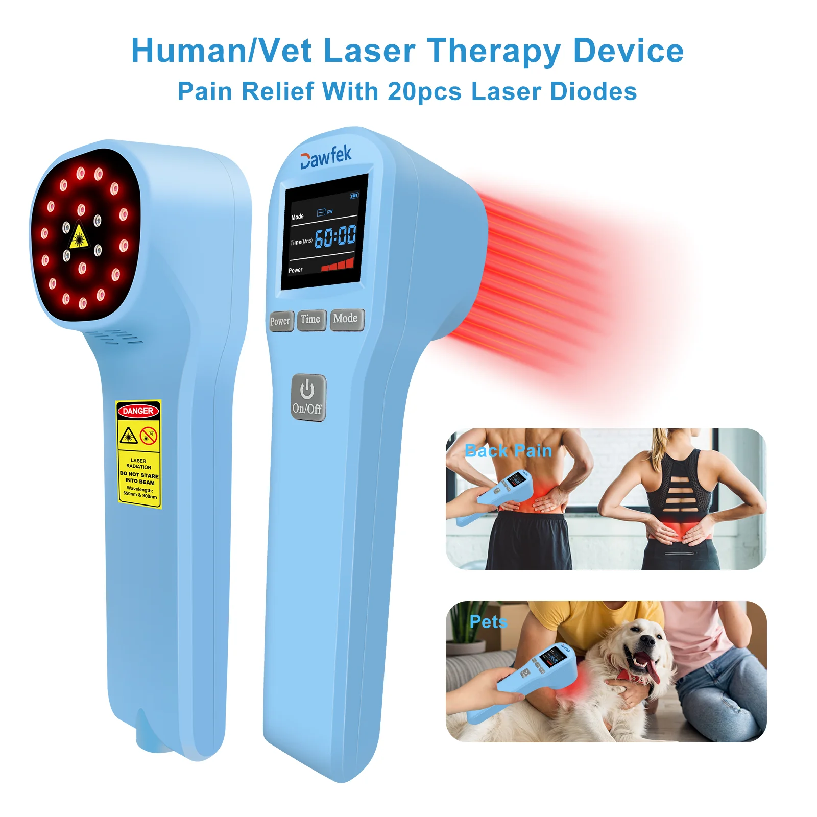 

Dawfek Cold Laser Therapy 880Mw Works On The Upper Surface Of The Skin To Reduce Inflammation For Body Pain 20 Diodes 10Hz