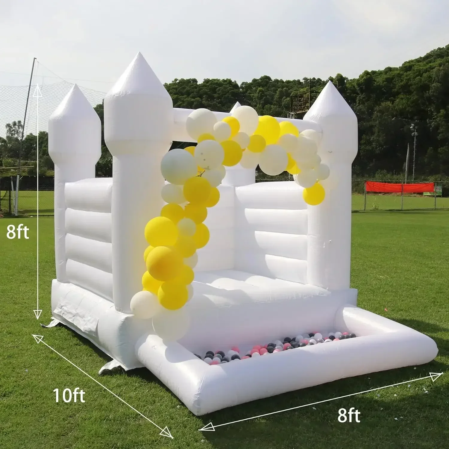 Inflatable Castle Trampoline with Ball Pool Wedding Party Photography Background Event Birthday Gift Playground Children Toys