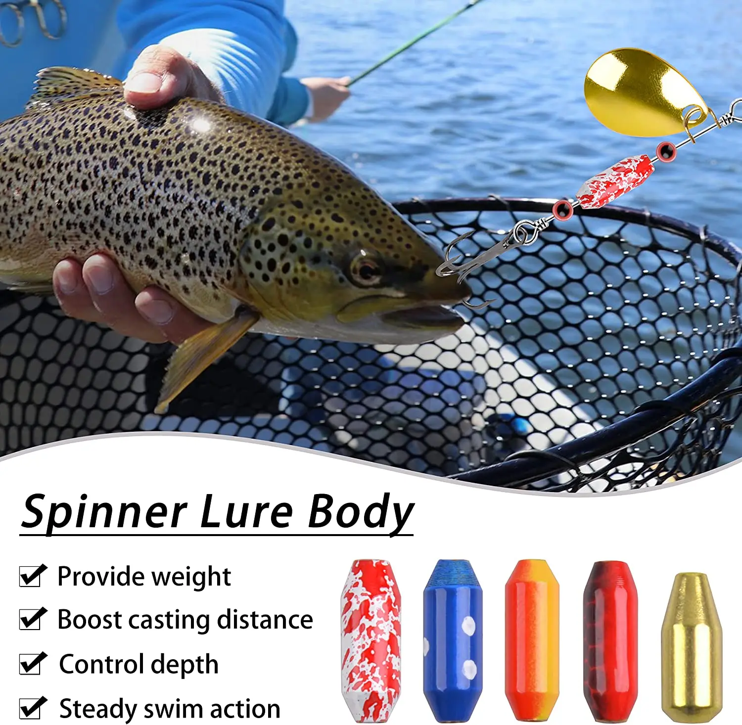 60pcs pesi per affondatore da pesca in ottone verniciato Spinnerbait materiali per la produzione fai da te Slip Sinker filatori in linea